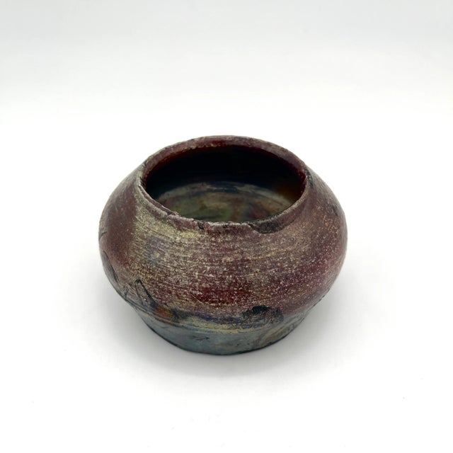 Ceramic Original Studio Pottery Soda-Fired Glaze Cachepot For Sale - Image 7 of 12
