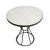 Hand crafted mosaic tile outdoor or indoor round bistro table. Beautiful classic white / off-white tile design. Black iron...