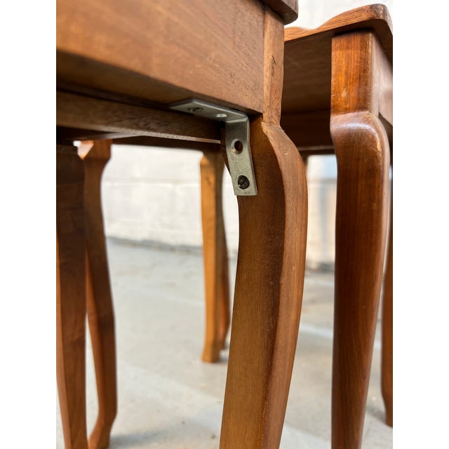 Set of Four Carved Antique Nesting Tables For Sale - Image 10 of 14