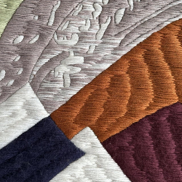 Abstract Tapestry in Wool by Maria Flavia De Monsaraz, Lisbon, 1970 For Sale - Image 11 of 14