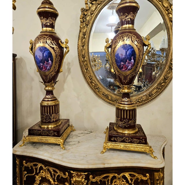 Bring refined European elegance into your space with this luxurious French-style porcelain vase, featuring a rich midnight...