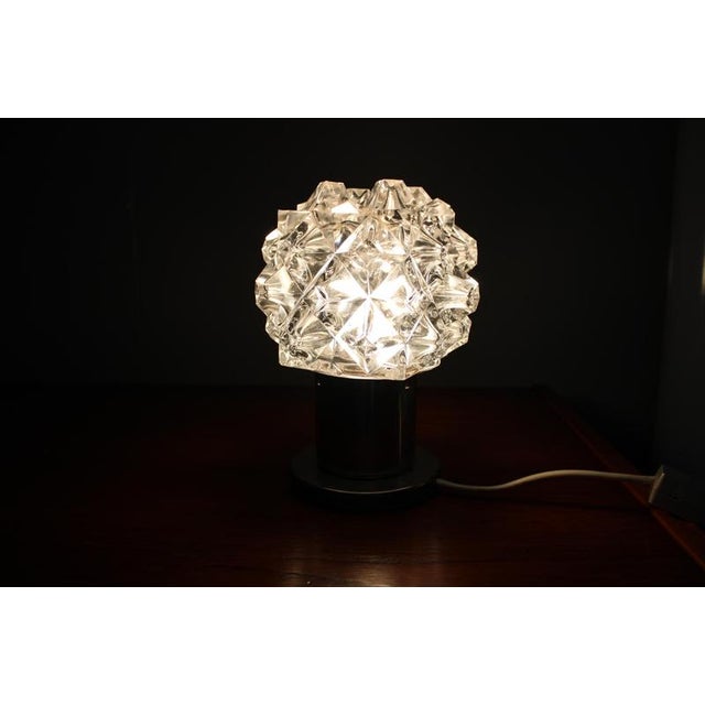Mid-Century Modern Czech Crystal Glass Table Lamp, 1970s For Sale - Image 6 of 12
