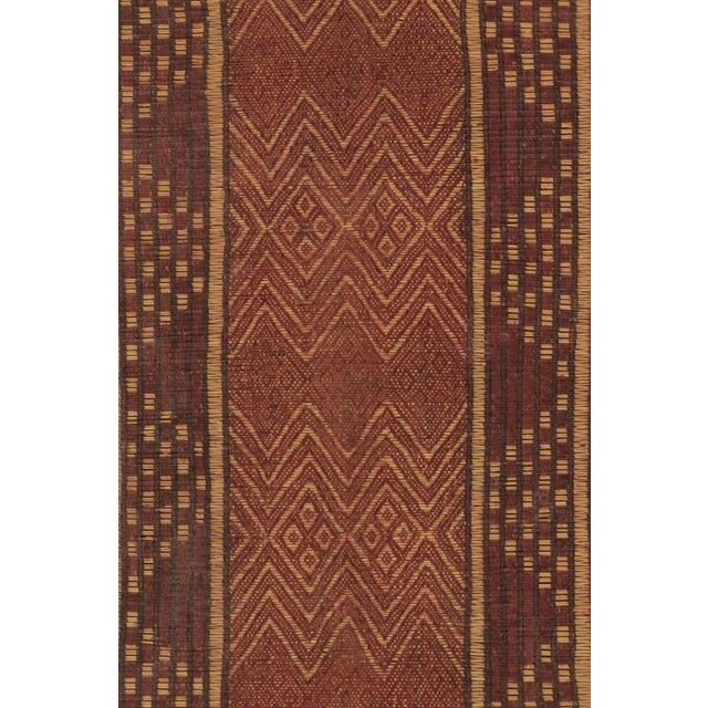 Vintage Tuareg Mat, Rich Burgundy With Tribal Geometric Patterns - Rug & Kilim For Sale - Image 10 of 10
