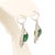 18k Earrings with 2 emerald cut Colombian emeralds weighing 6.73 carats and 3.03 carats of diamonds. 10.59 grams