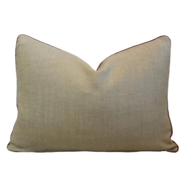 Red Designer Quadrille Contessa Floral Botanical Feather/Down Pillow For Sale - Image 8 of 8