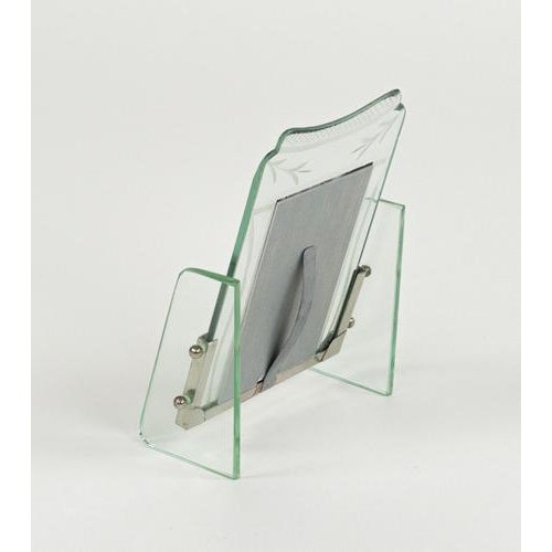Metal Mid-Century Picture Frame in Glass and Steel attributed to Fontana Arte, Italy, 1950s For Sale - Image 7 of 15