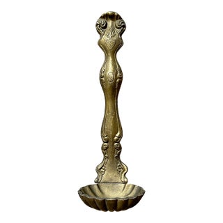 Vintage Mid 20th Century Gold Cast Metal Decorative Ladle Spoon For Sale