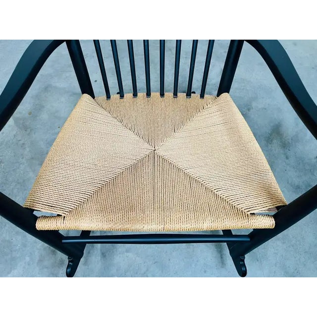 Black Lacquered Hans J. Wegner J16 Rocking Chair or Rocker for FDB Mobler 1963 For Sale - Image 10 of 10