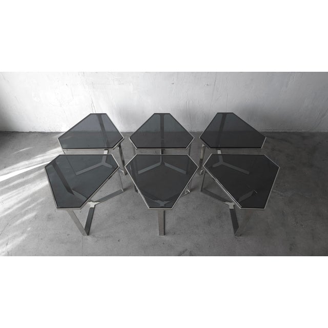 Donghia Forma Coffee Table in Polished Chrome and Smoked Glass - 6 Pieces For Sale In Las Vegas - Image 6 of 15