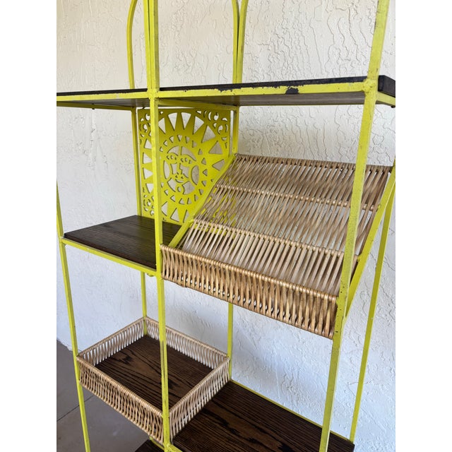 Wood Vintage 1960s Arthur Umanoff Iron Oak Étagère Room Divider Shelving Unit, Attributed For Sale - Image 7 of 9