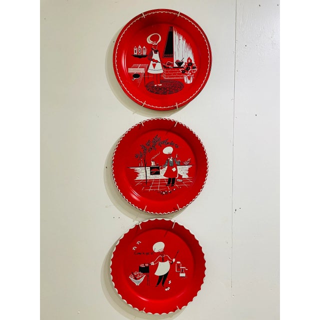 Vintage Marcelline Stoyke Bbq Theme Metal Wall Trays- Set of 3 For Sale - Image 13 of 13
