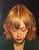 Realism At The Verde River by Fikriye Oz | Oil On Wood Portrait of a woman with short, wavy hair. For Sale - Image 3 of 3