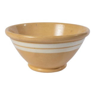 Antique Banded Yellow Ware Mixing Bowl For Sale