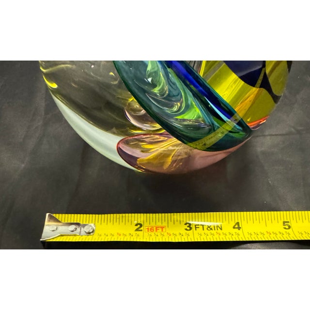 Leon Applebaum Rainbow Perfume Bottle Lava Trails Signed Hand-Blown Glass VTG For Sale - Image 10 of 12