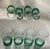 Contemporary Artisan Hand-Blown Green Spiral Clear Glass Tumblers Set For Sale - Image 4 of 4