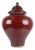 Large Vintage Japanese Oxblood Red Glazed Ceramic Covered Jar, 1950s For Sale