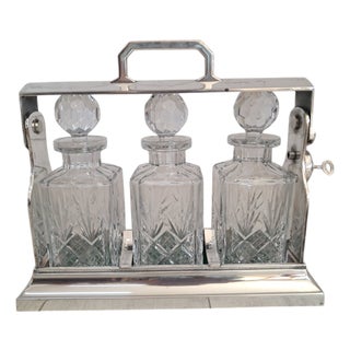 Antique Tantalus Silver Plated Decanters, 1880, Set of 4 For Sale
