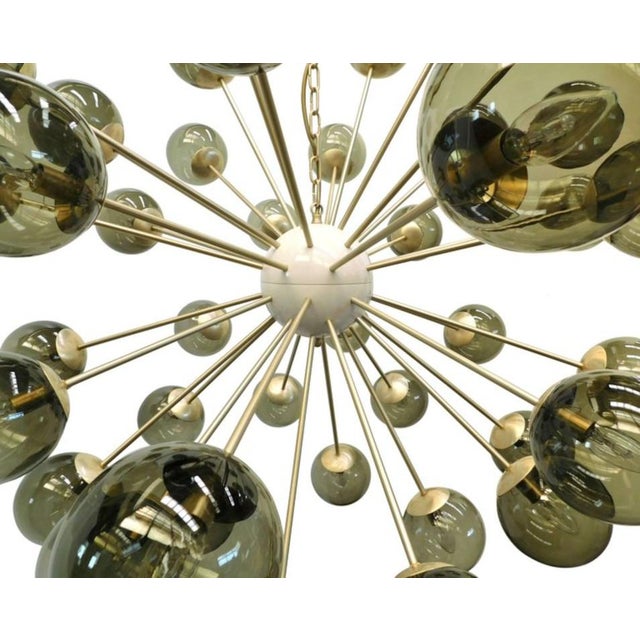 Not Yet Made - Made To Order 21st Century Nova Satin Brass Smoky Murano Sputnik Chandelier by Fabio LTD For Sale - Image 5 of 6