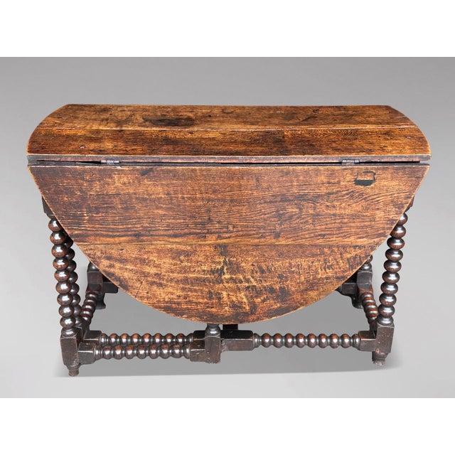 Antique Charles II Oak Gateleg Table, 1680 For Sale - Image 10 of 11