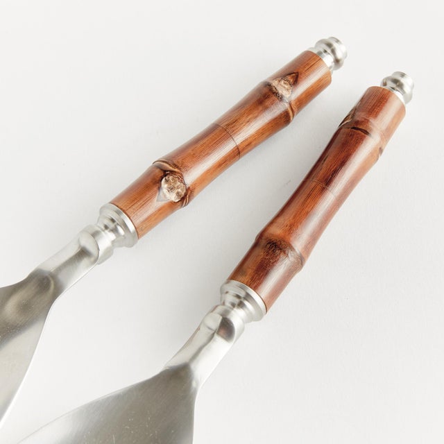 Boho Chic Barclay Butera Keystone Salad Servers, Set of 2 For Sale - Image 3 of 5