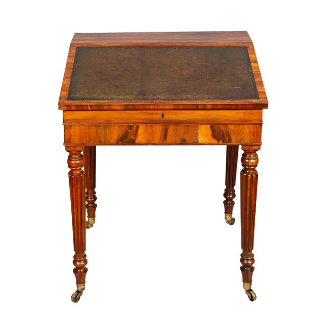 Regency Rosewood Slant Lid Writing Desk For Sale In Boston - Image 6 of 12