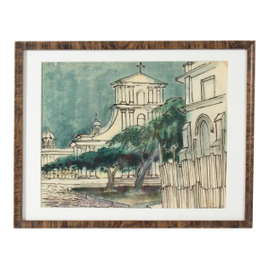 Watercolor and Ink Drawing by James Spencer Russel