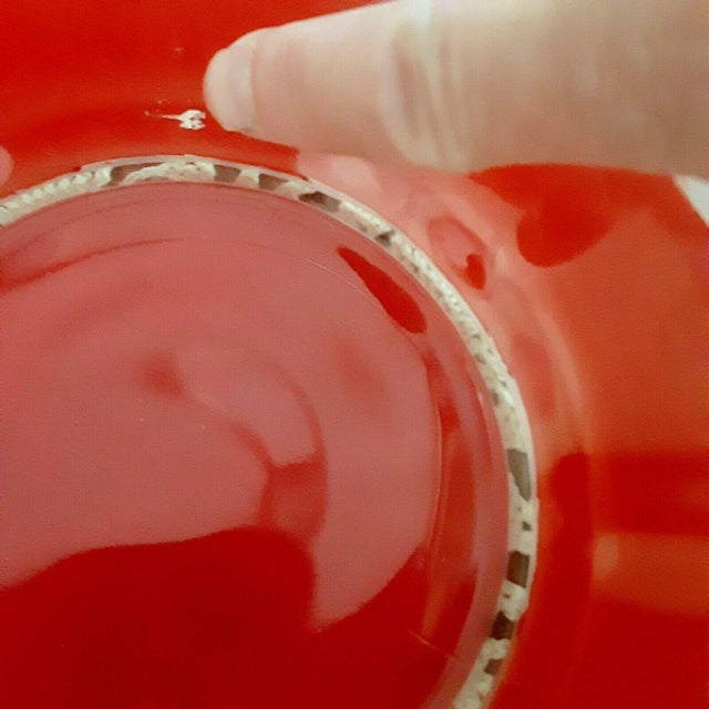 1920s 1920s Art Deco Red White Silver Glass Bowl For Sale - Image 5 of 12