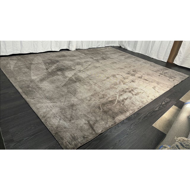 2020s Restoration Hardware Rowe Rug – 9’ X 12’ Graphite | Hand-Knotted Wool & Viscose For Sale - Image 5 of 18