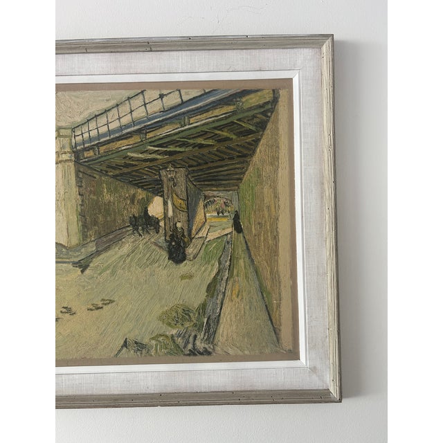 Late 20th Century Framed Van Gogh Reproduction "Railway Bridge Over Avenue Montmajour, Arles" For Sale - Image 9 of 10