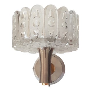 Mid-Century Modern Cut Crystal Wall Lamp, 1960s For Sale