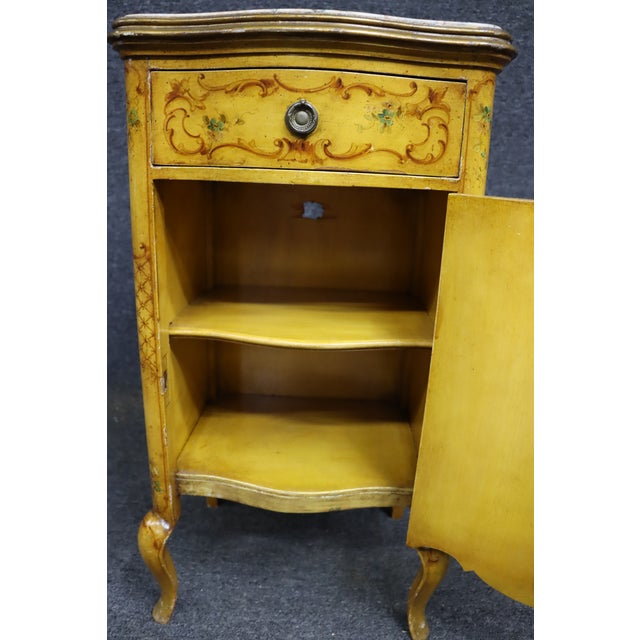 Italian Painted Nightstand With Marble Top by Ny Galleries For Sale - Image 12 of 13