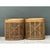This pair of vintage side tables is a light, open study in bent rattan, built as compact, rounded-rectangle drums with a...