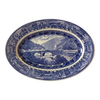Blue and White Railroad Commemorative Plate For Sale