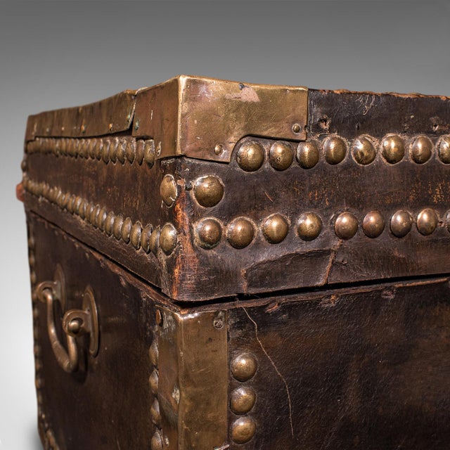Antique Etonian Steamer Trunk, English, Leather, Travel Chest, Victorian, c.1880 For Sale - Image 11 of 12