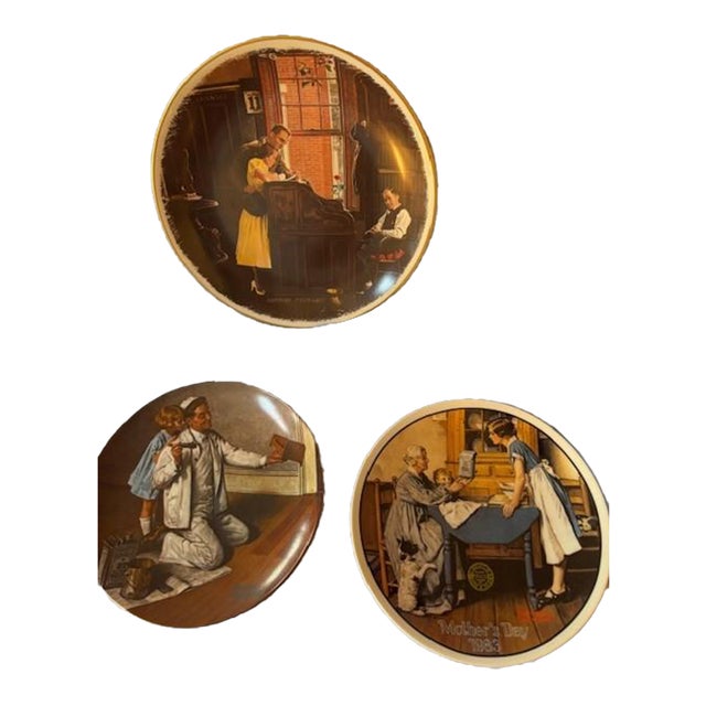 1970s 3 Norman Rockwell's Decorative Plates: Marriage License, Painter, Add Two Cups and a Measure of Love: For Sale