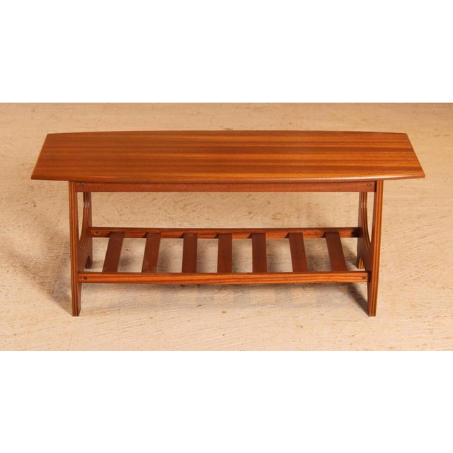 Wood Mid-Century Modern Mahogany Coffee Table with Magazine Rack, 1960s For Sale - Image 7 of 7