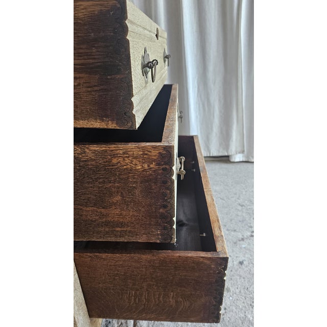 Antique Eastlake-Style Chest of Drawers, Oak, Circa 1930's For Sale - Image 13 of 17