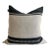 Linen and Wool Marshall Stripe Black and Natural Pillow Cover For Sale