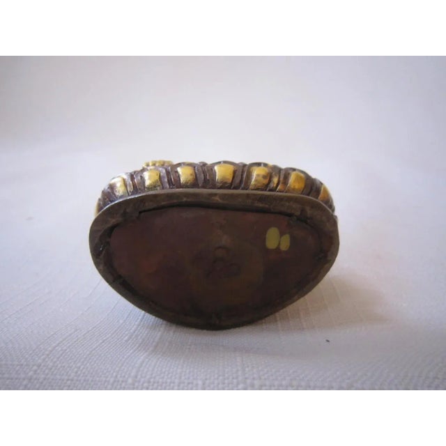 Shakyamuni Bronze and Gold Nepalese Figurine, Miniature For Sale - Image 4 of 7