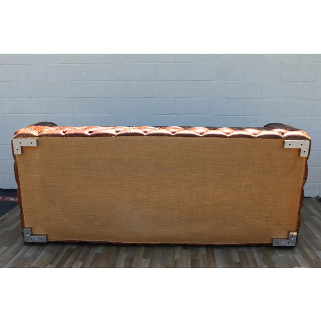 Vintage Tufted Brown Distressed Leather For Sale - Image 18 of 18