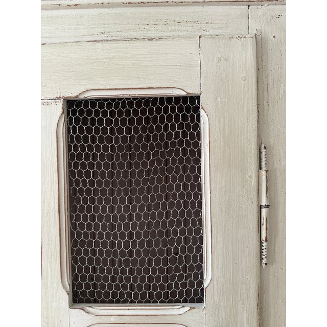 19th-Century French Provincial Painted Wire-Mesh Armoire For Sale - Image 4 of 18