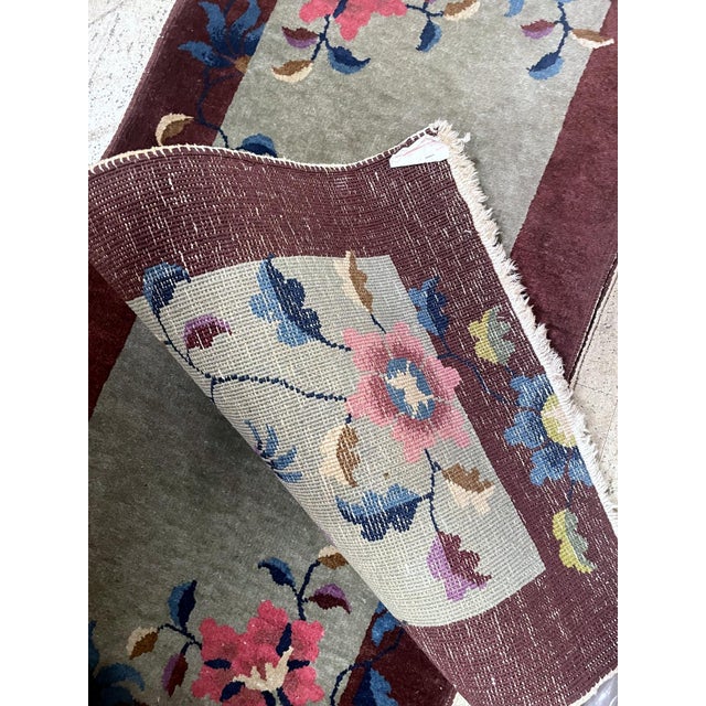 Art Deco Antique Chinese Art Deco Rug 2.1' X 4.1' (64cm X 125cm) 1920s For Sale - Image 3 of 6