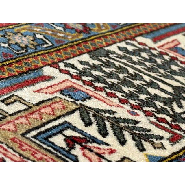 Blue 4ft 7in × 6ft 10in Persian Bakhtiari-Style Kheshti Garden Panel Wool Rug, Vintage For Sale - Image 8 of 12