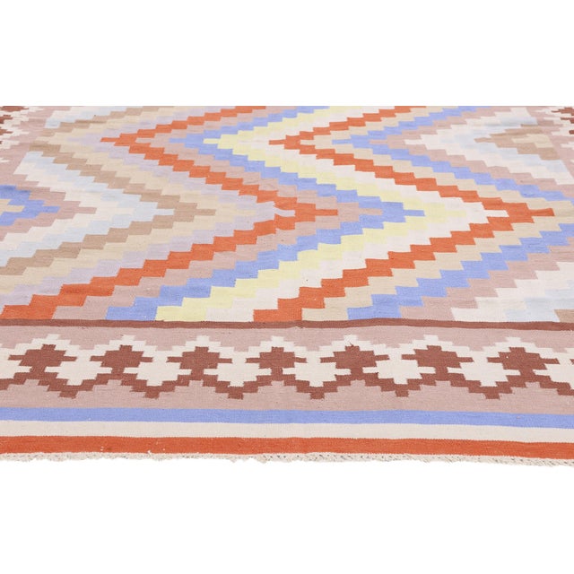 Vintage Indian Dhurrie Rug, 06'00 X 09'00 For Sale - Image 4 of 10