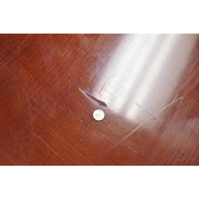 Late 20th Century Baker Harlequin Modern Cross Inlay Top Large Coffee Cocktail Table on Wheels For Sale - Image 11 of 15