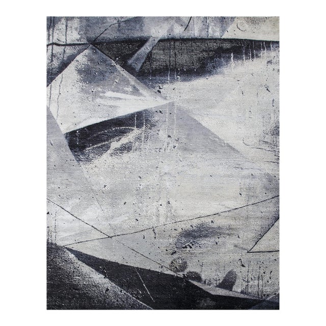 Hand Knotted Modern Wool & Silk Rug. 11'11" X 15'01" For Sale