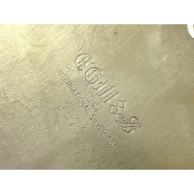 Vintage International Silver Co. Silverplate Footed Tray For Sale - Image 12 of 12