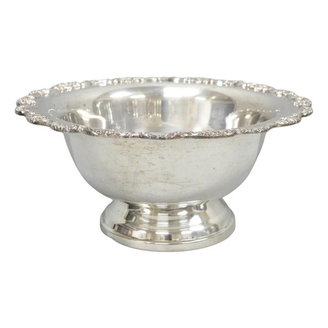 Mid 20th Century Towle Victorian Silver Plated Floral Punchbowl Champagne Chiller Ice Bucket For Sale