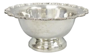Mid 20th Century Towle Victorian Silver Plated Floral Punchbowl Champagne Chiller Ice Bucket