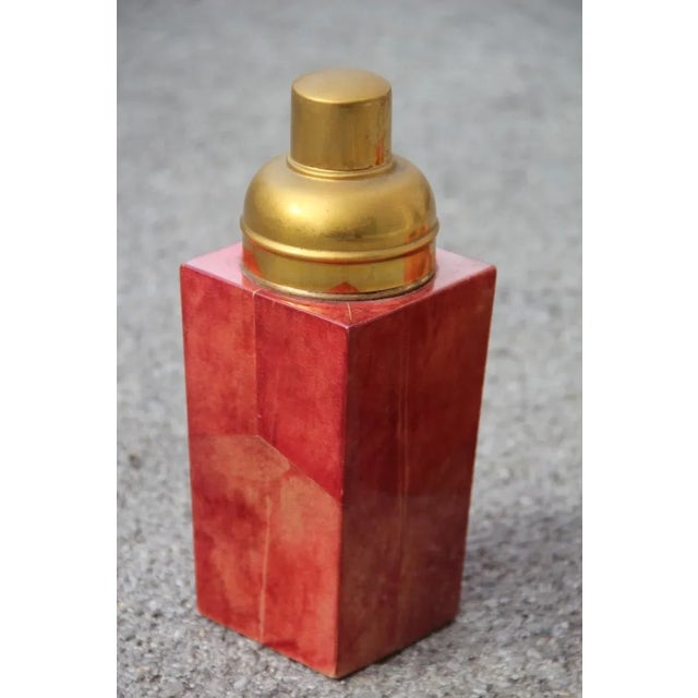 Brass & Goatskin Ice Box & Pitcher Set by Aldo Tura, 1950s, Set of 2 For Sale - Image 15 of 16